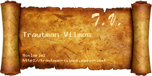 Trautman Vilmos névjegykártya